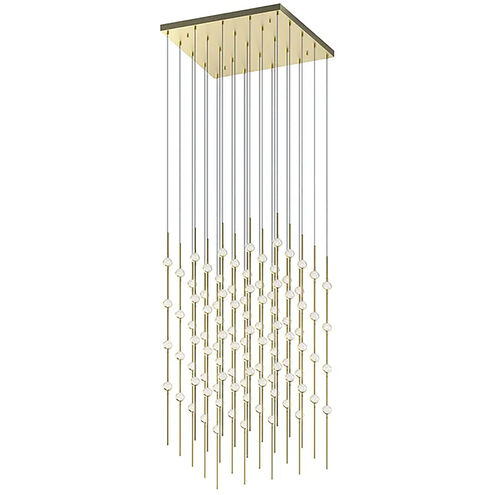 Constellation LED 20.5 inch Satin Brass Chandelier Ceiling Light in 3000K, Clear, Standard Suspension