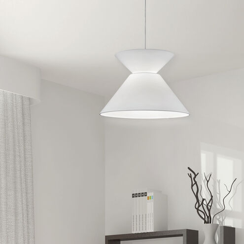 Patricia 1 Light 18 inch Polished Chrome Pendant Ceiling Light in White