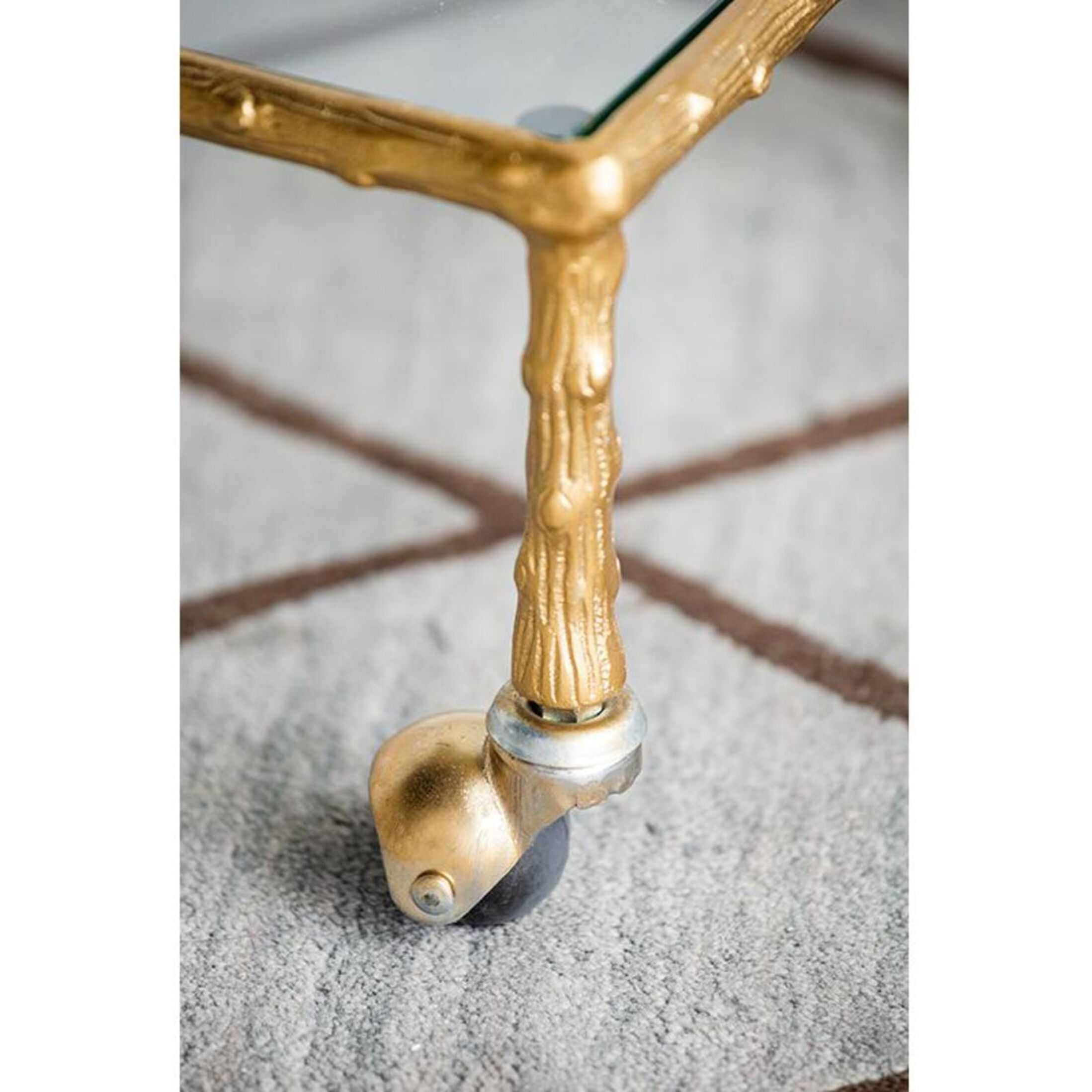 Twig Brass Antique Bar Cart