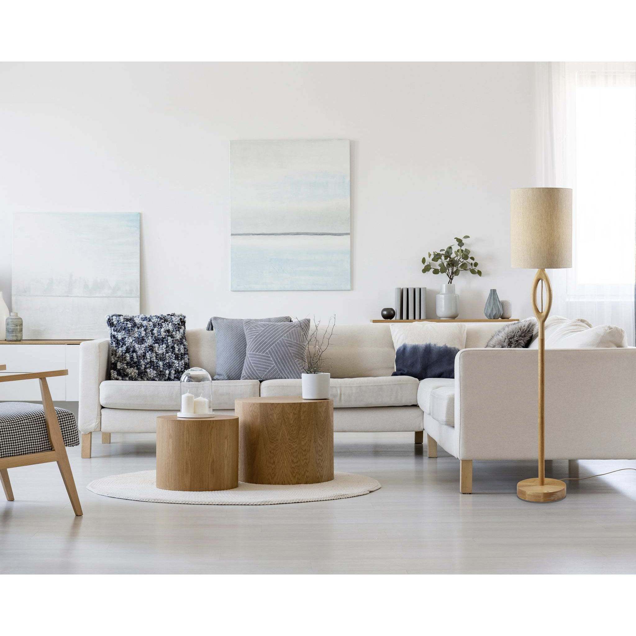 Mayfair 61 inch 100.00 watt Natural Wood Floor Lamp Portable Light