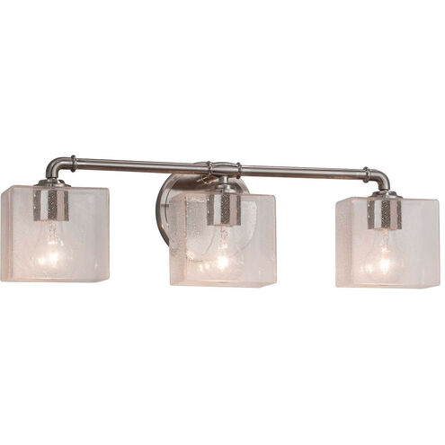 Fusion LED 25.25 inch Brushed Nickel Bath Bar Wall Light in 2100 Lm LED, Rectangle, Seeded Fusion