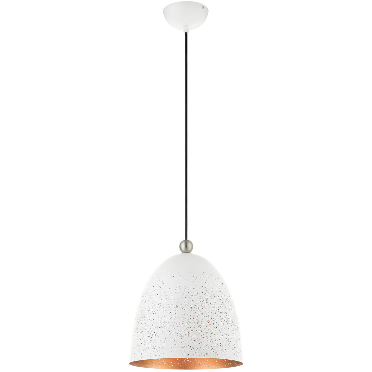 Arlington 1 Light 12 inch White with Brushed Nickel Accents Pendant Ceiling Light