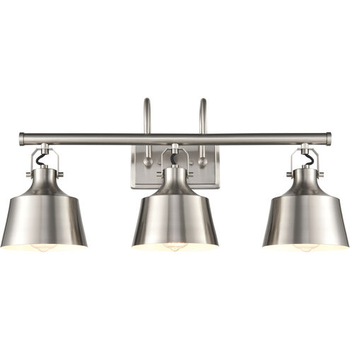 Auralume Provin 3 Light 28 inch Brushed Satin Nickel Bath Vanity Light Wall Light in Incandescent