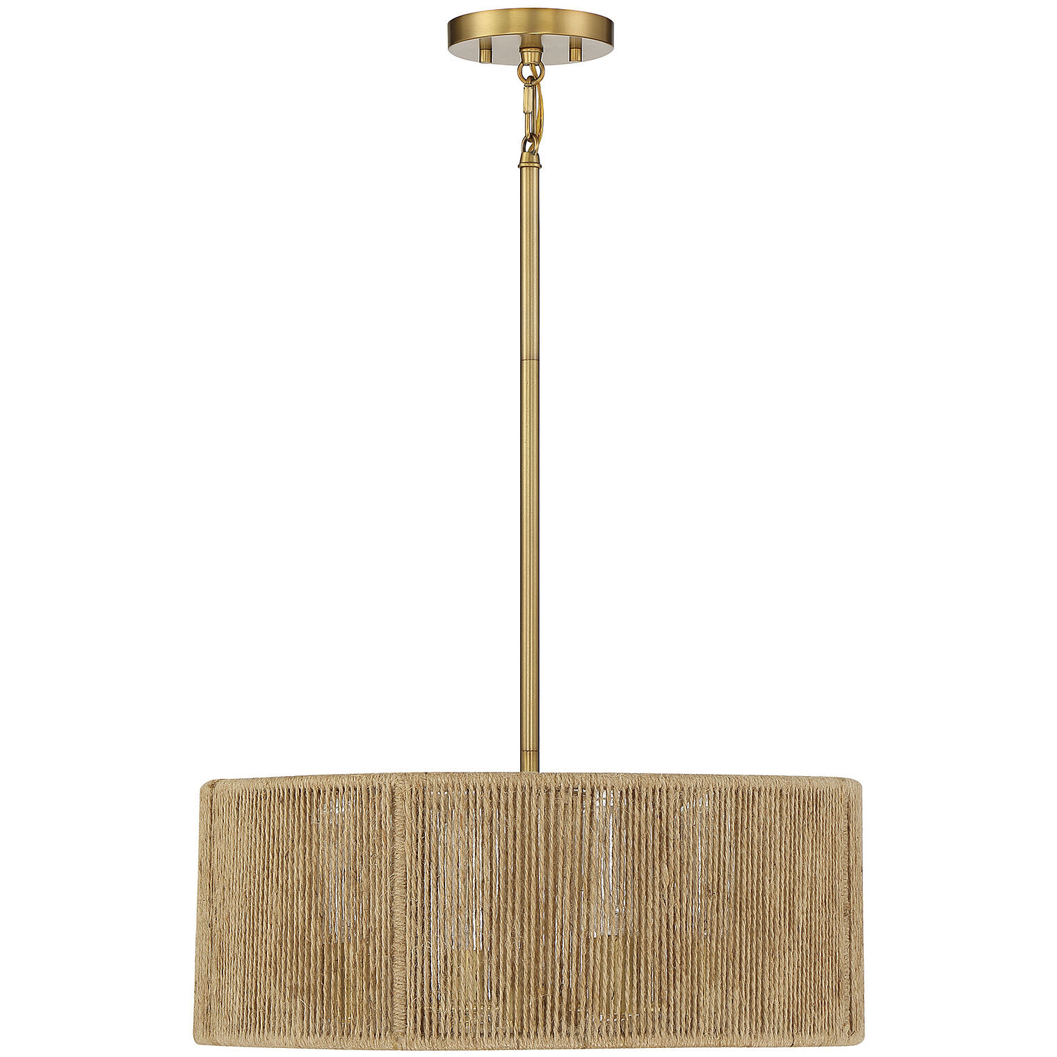 Ashe 4 Light 20 inch Warm Brass and Rope Pendant Ceiling Light