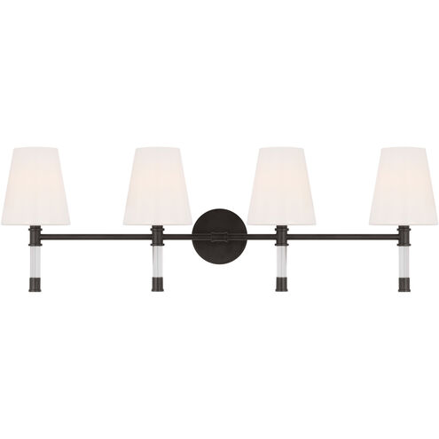 C&M by Chapman & Myers Hanover 4 Light 34.13 inch Aged Iron Bath Vanity Wall Sconce Wall Light
