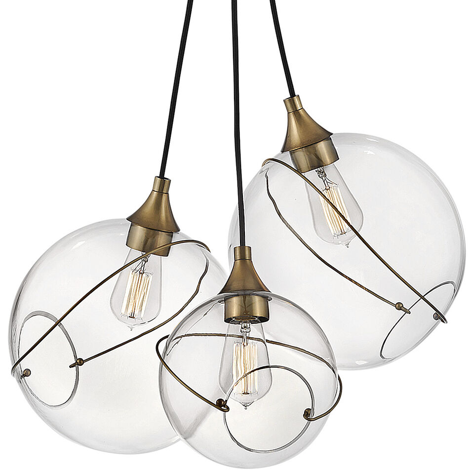 Lisa McDennon Skye 3 Light 18.25 inch Heritage Brass Indoor Pendant Ceiling Light