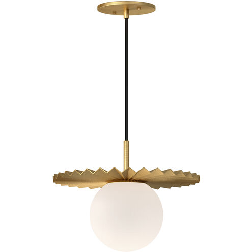 Alora Mood Plume 1 Light 11.88 inch Brushed Gold Pendant Ceiling Light