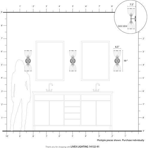 Ashridge 2 Light 6.5 inch Brushed Nickel Vanity Wall Sconce Wall Light