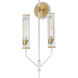 Regent LED 10 inch Light French Gray and Natural Aged Brass ADA Wall Sconce Wall Light