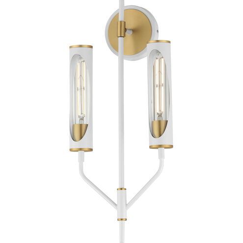 Regent LED 10 inch Light French Gray and Natural Aged Brass ADA Wall Sconce Wall Light
