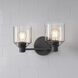 Vessair 2 Light 14 inch Matte Black Bathroom Vanity Light Wall Light