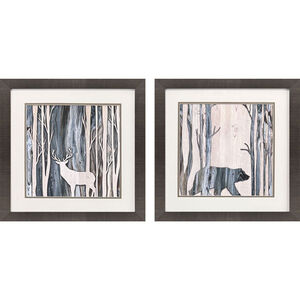 Fluid Lodge Blue and Brown and Neutral Framed Art
