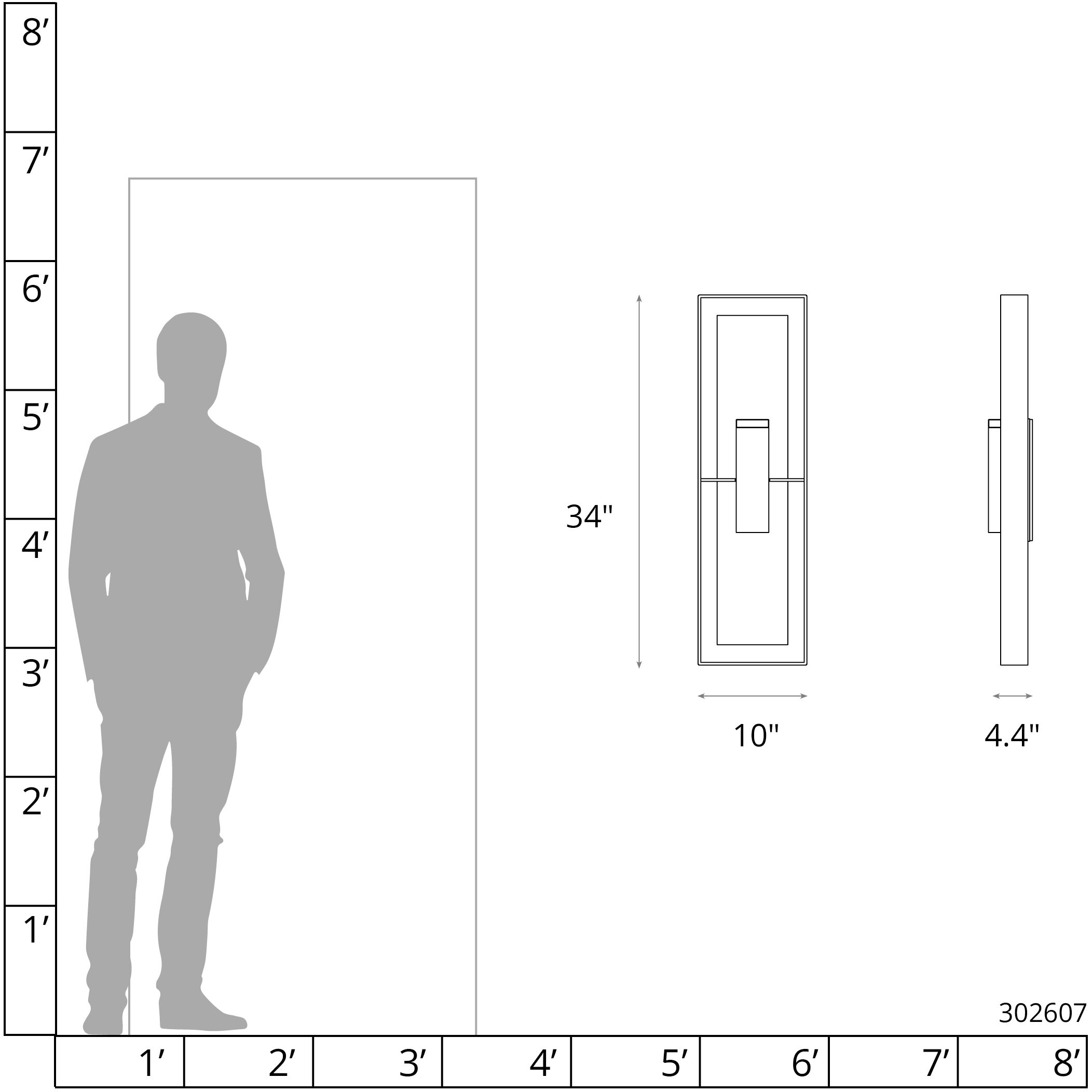 Shadow Box 2 Light 34 inch Coastal Black and Coastal Black Outdoor Sconce, Tall