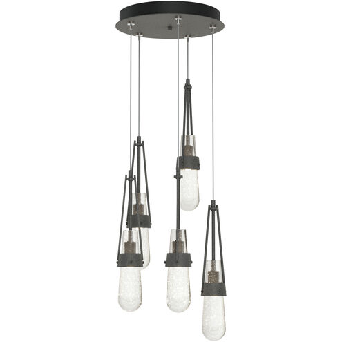 Link 5 Light 13 inch Natural Iron Mini Pendant Ceiling Light in Clear Bubble