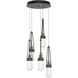 Link 5 Light 13 inch Natural Iron Mini Pendant Ceiling Light in Clear Bubble