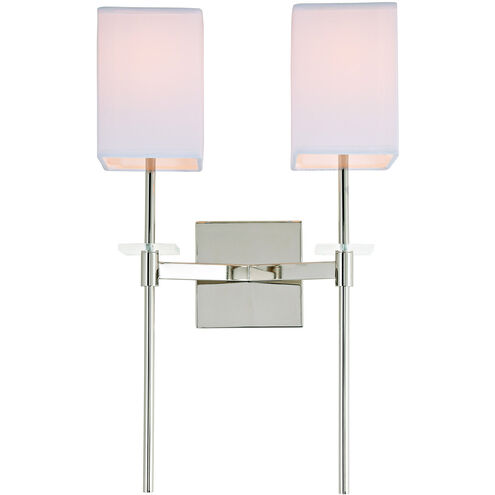 Marcus 2 Light 13 inch Polished Nickel Wall Sconce Wall Light