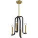 Archway 4 Light 14 inch Black with Warm Brass Accents Pendant Ceiling Light