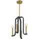 Archway 4 Light 14 inch Matte Black with Warm Brass Pendant Ceiling Light