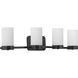 Elevate 4 Light 35 inch Matte Black Bath Vanity Wall Light, Design Series
