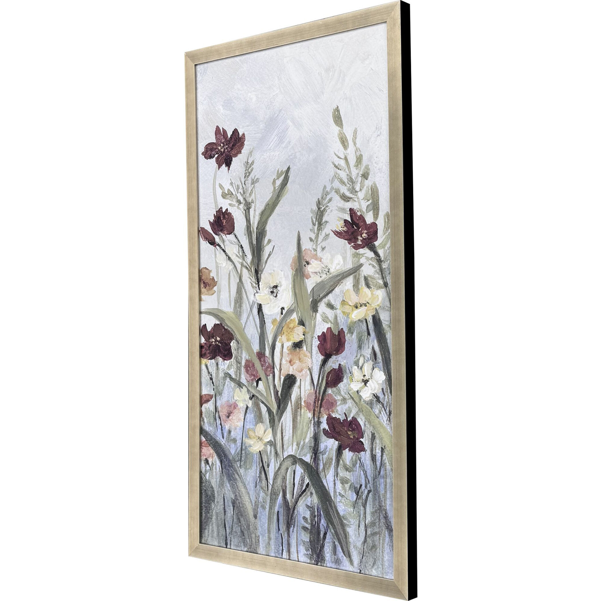 Flourish Wild Flower Green and Blue and Multi and Rust Framed Art