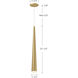 Mina LED 2.75 inch Brushed Gold Pendant Ceiling Light