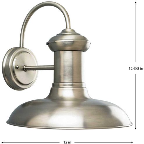 Brookside 1 Light 12 inch Antique Nickel Outdoor Wall Lantern in Standard, Large