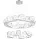 Gem LED 48.7 inch Classic Silver Chandelier Ceiling Light, Two-Tier Ring
