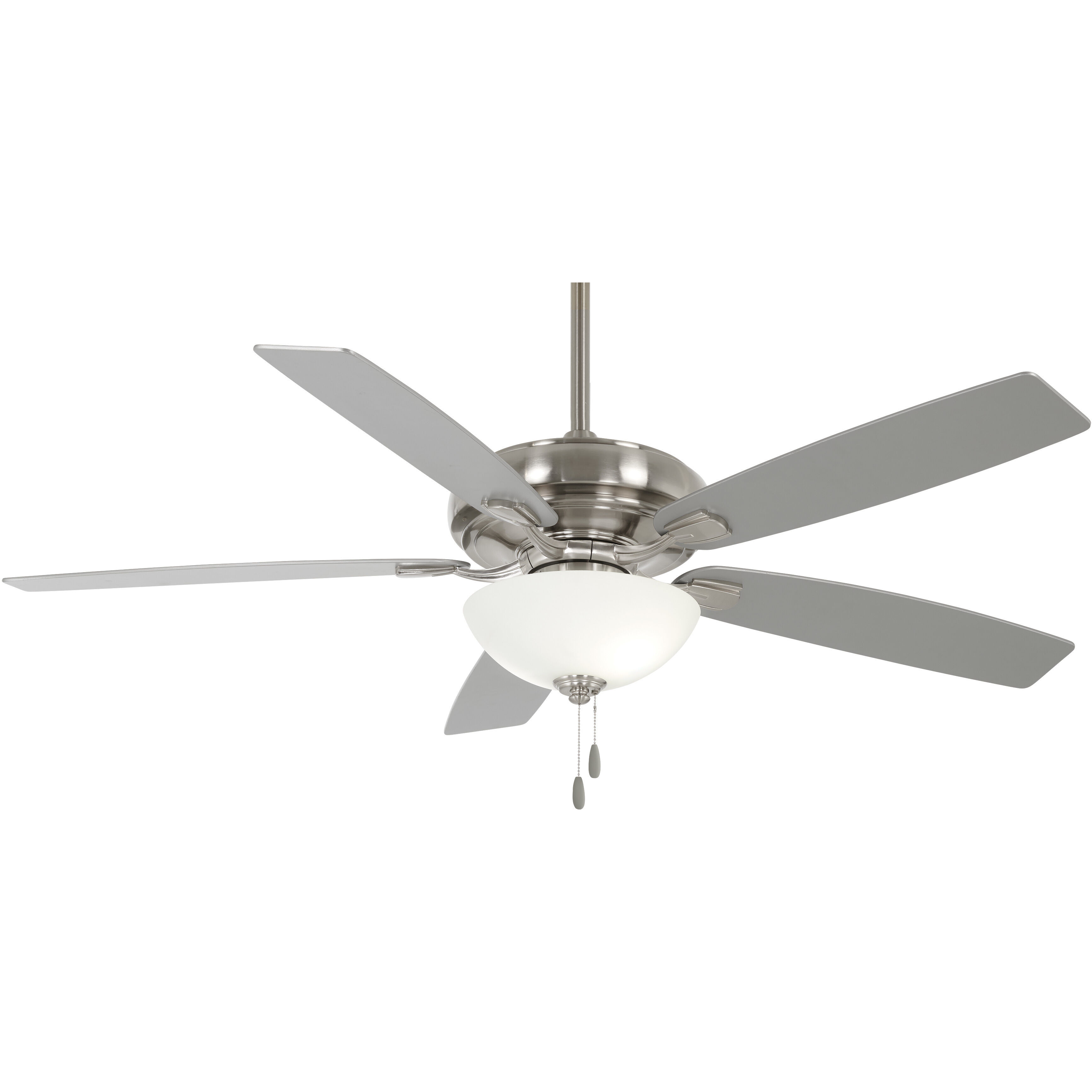 Watt II 60 inch Brushed Nickel with Silver Blades Ceiling Fan