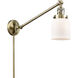 Small Bell 21 inch 60.00 watt Antique Brass Swing Arm Wall Light, Franklin Restoration