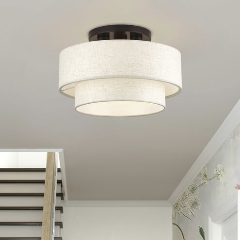 Manorwood 3 Light 15 inch English Bronze Semi Flush Mount Ceiling Light, Large