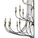 Folgate 28 Light 56.5 inch French Black Chandelier Ceiling Light, Grande