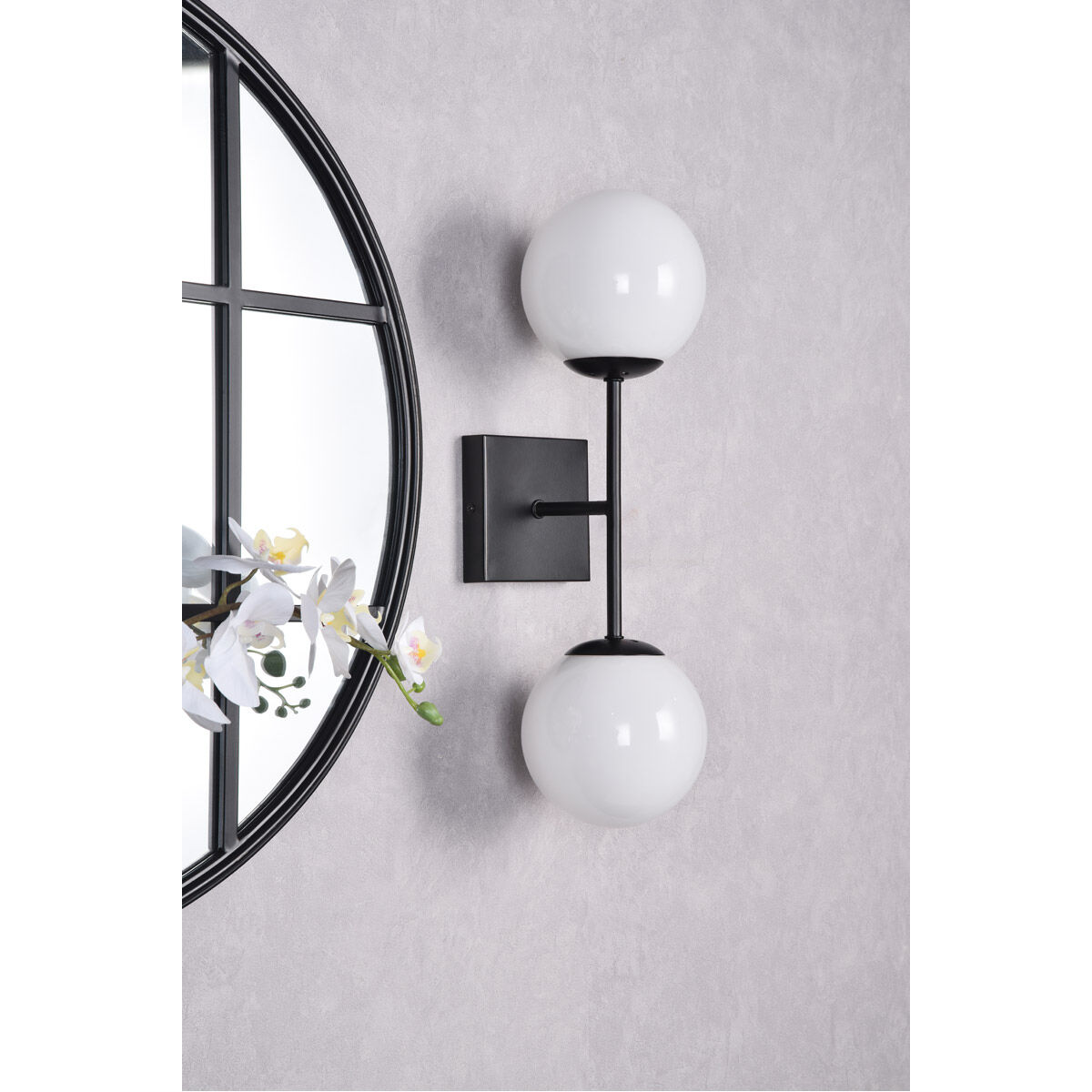 Neri 2 Light 6.7 inch Black Bath Sconce Wall Light