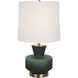 Trentino 28 inch 150.00 watt Emerald Green Glass and Antique Brass Table Lamp Portable Light