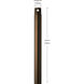 Independence Heritage Brushed Bronze Ceiling Fan Downrod, Single Threaded