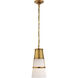Thomas O'Brien Robinson 1 Light 8 inch Hand-Rubbed Antique Brass Pendant Ceiling Light in White Glass, Thomas O'Brien, Medium, White Glass