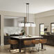 Meridian 3 Light 14 inch Black Extra Large Linear Chandelier Ceiling Light, Extra Large