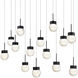 Double Bubble 14 Light 10 inch Black Multi-Light Pendant Ceiling Light