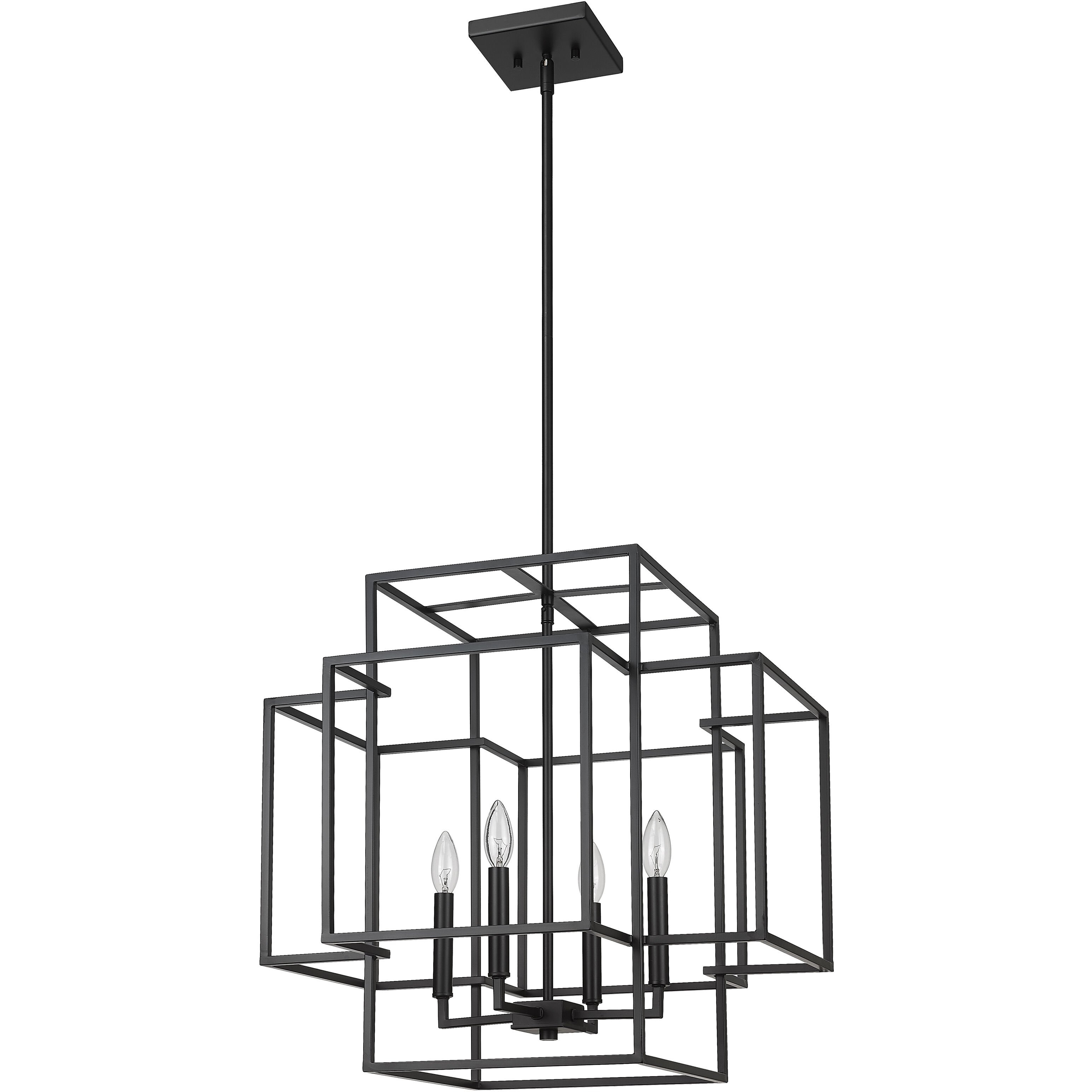 Titania 4 Light 22 inch Matte Black Chandelier Ceiling Light