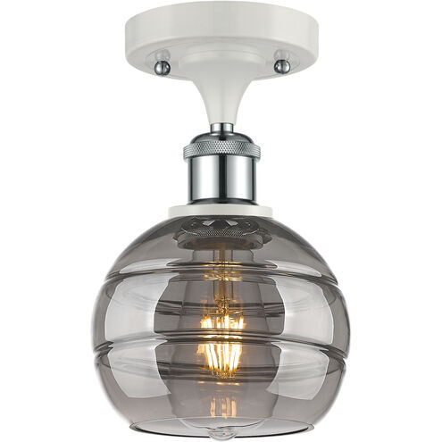 Ballston Rochester 1 Light 5.88 inch White Polished Chrome Semi-Flush Mount Ceiling Light