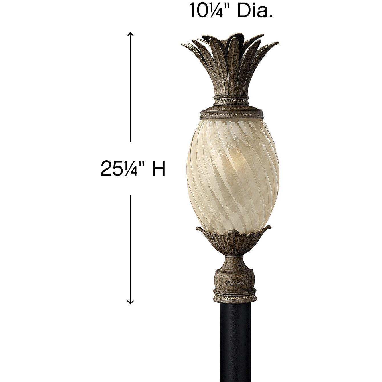 Plantation 1 Light 25.25 inch Pearl Bronze Outdoor Post Mount Lantern in Non-LED