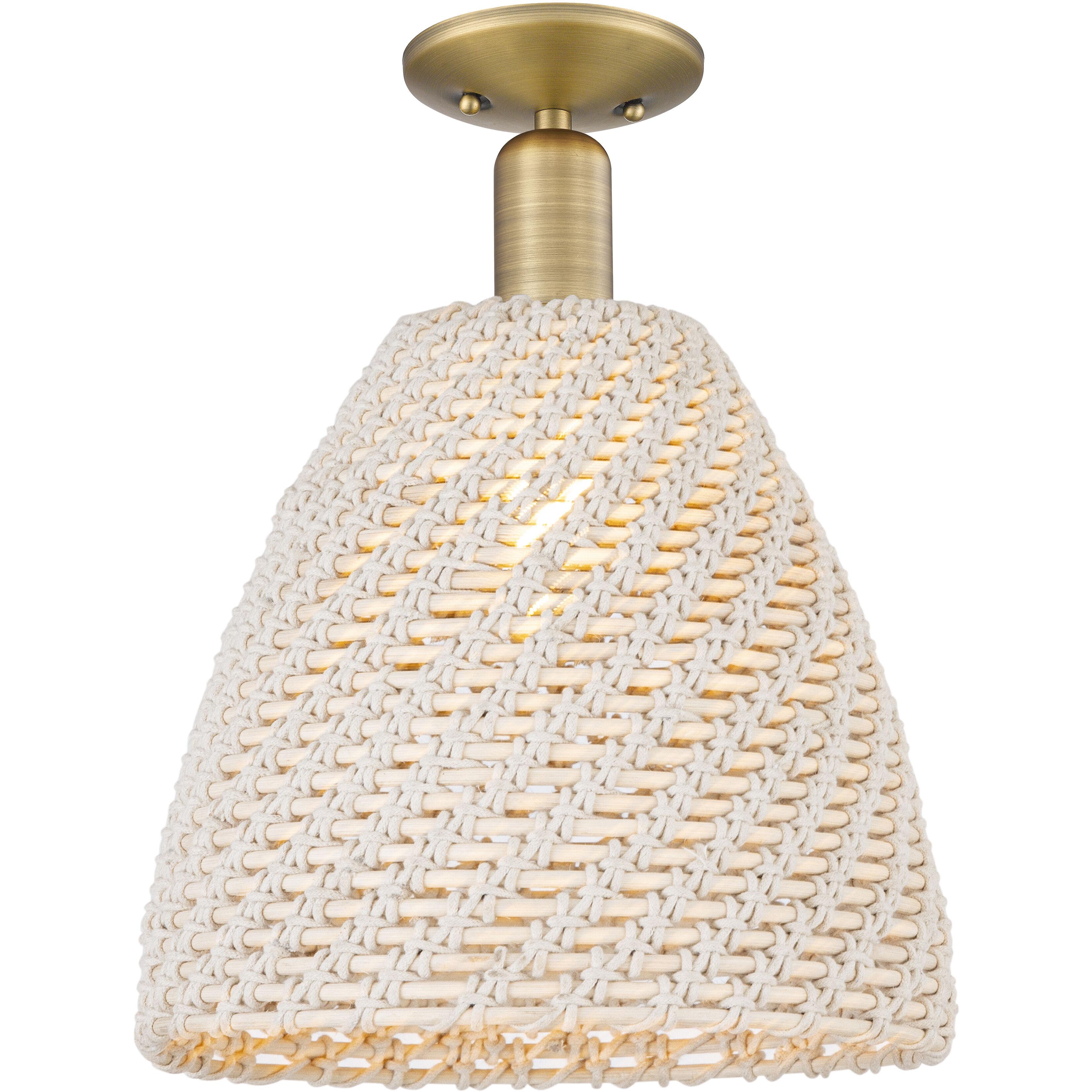 Natural Ballston Dome 1 Light 11.75 inch Brushed Brass Semi-Flush Mount Ceiling Light