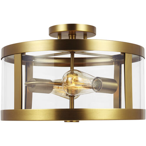 Sean Lavin Harrow 2 Light 15 inch Burnished Brass Semi-Flush Mount Ceiling Light