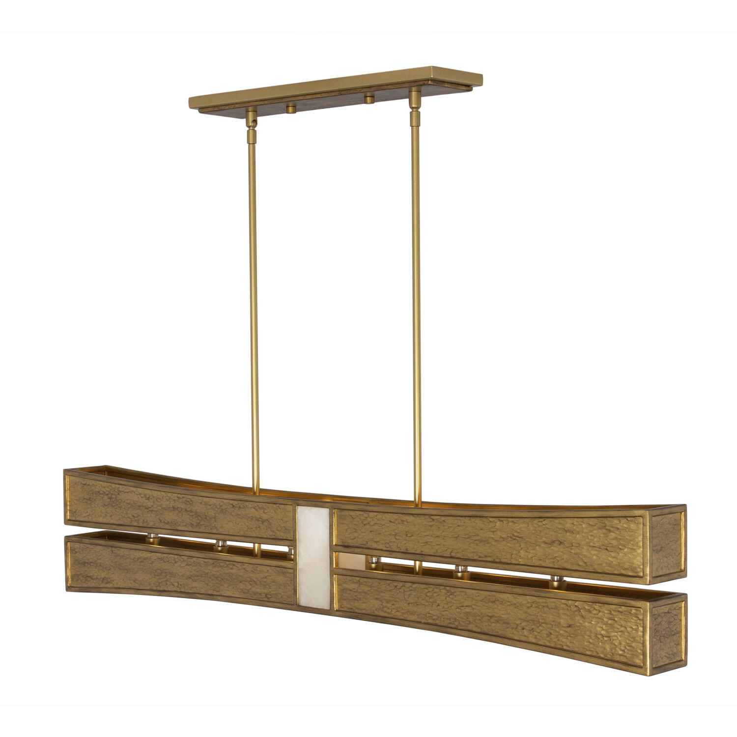 Dos 6 Light 4 inch Rustic Gold and Brushed Gold Linear Pendant Ceiling Light