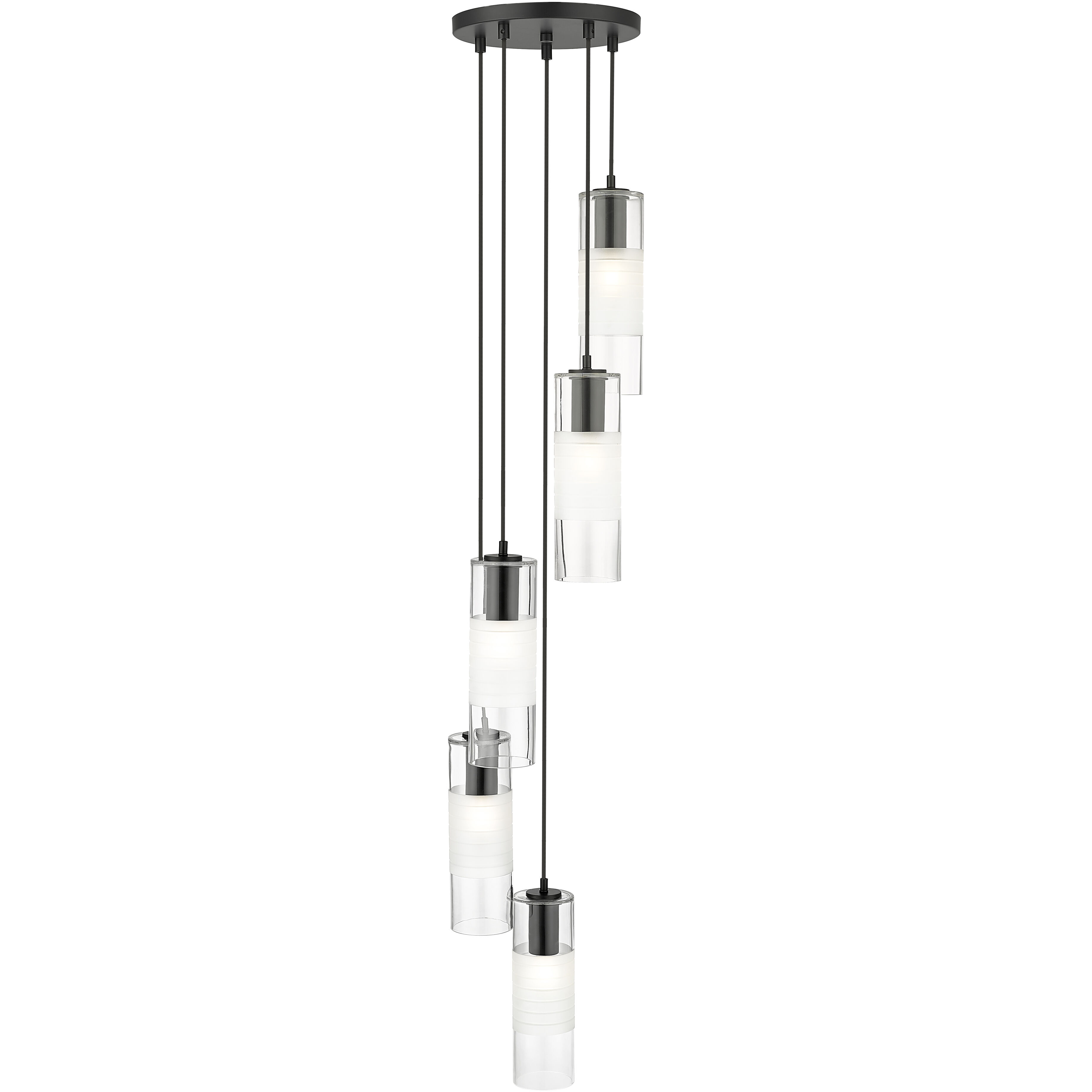 Alton 5 Light 12 inch Matte Black Chandelier Ceiling Light