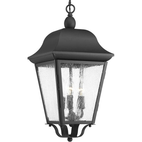 Orman 3 Light 10 inch Textured Black Outdoor Hanging Lantern, Design Series