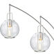 Kaira 89 inch 40 watt Brushed Nickel Arc Lamps Portable Light in Brushed Nickel / Clear