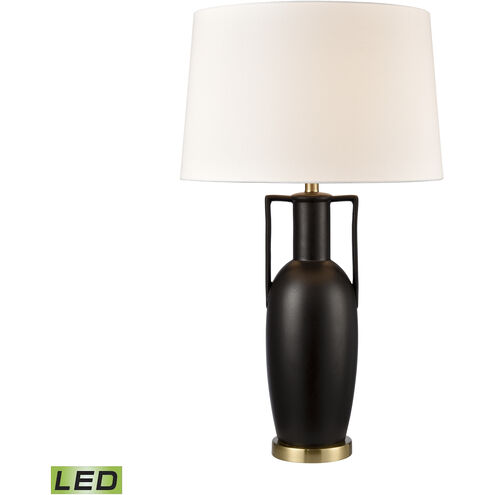Corin 33 inch 9 watt Matte Black with Honey Brass Table Lamp Portable Light
