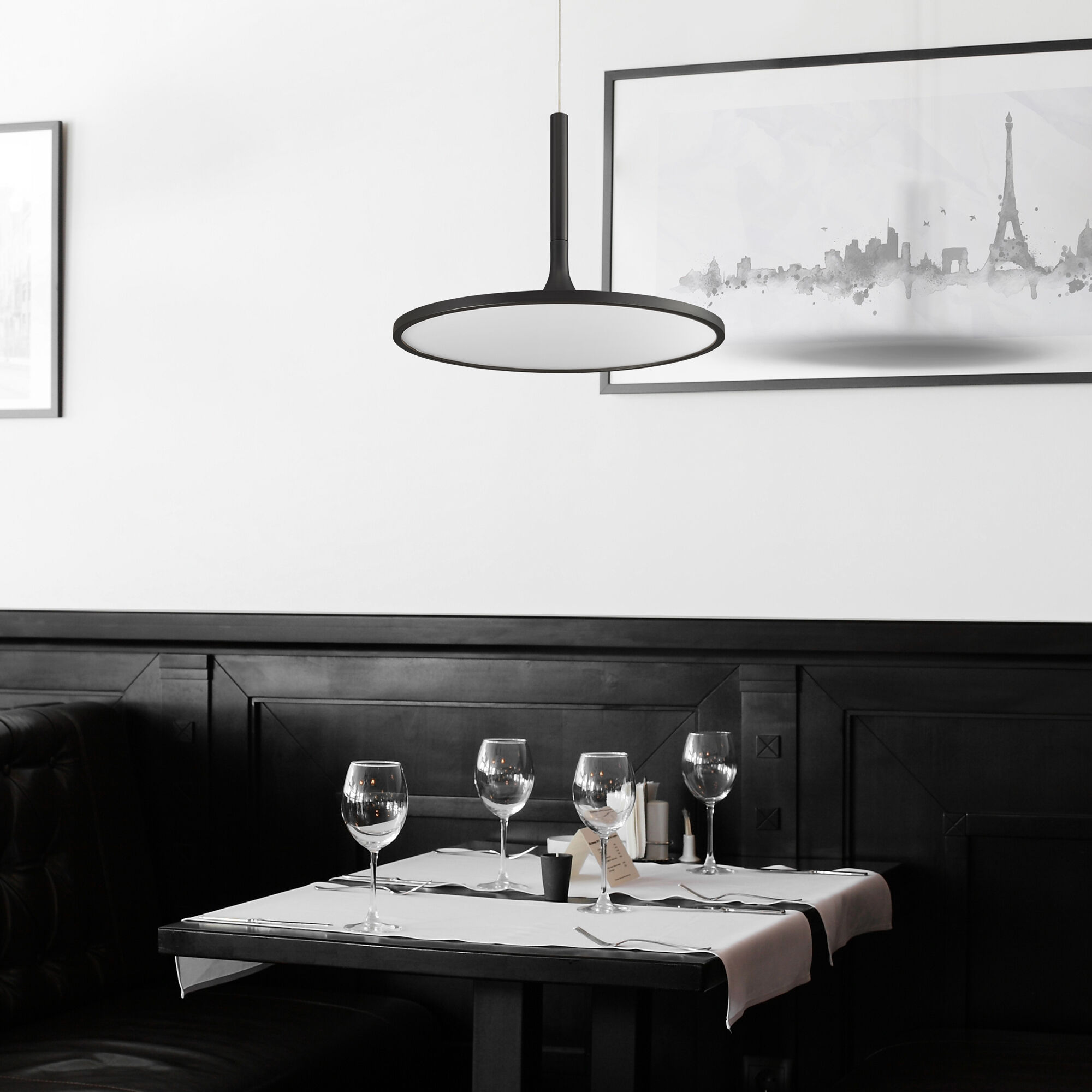 Salm 24 inch Black Pendant/Chandelier Ceiling Light