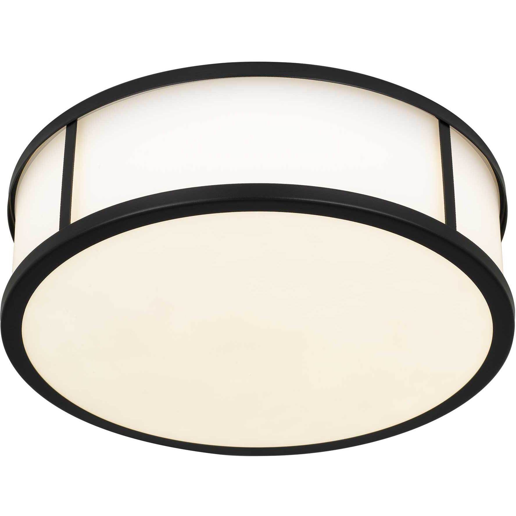 Panel Round LED 14 inch Sand Black Outdoor Flush Mount