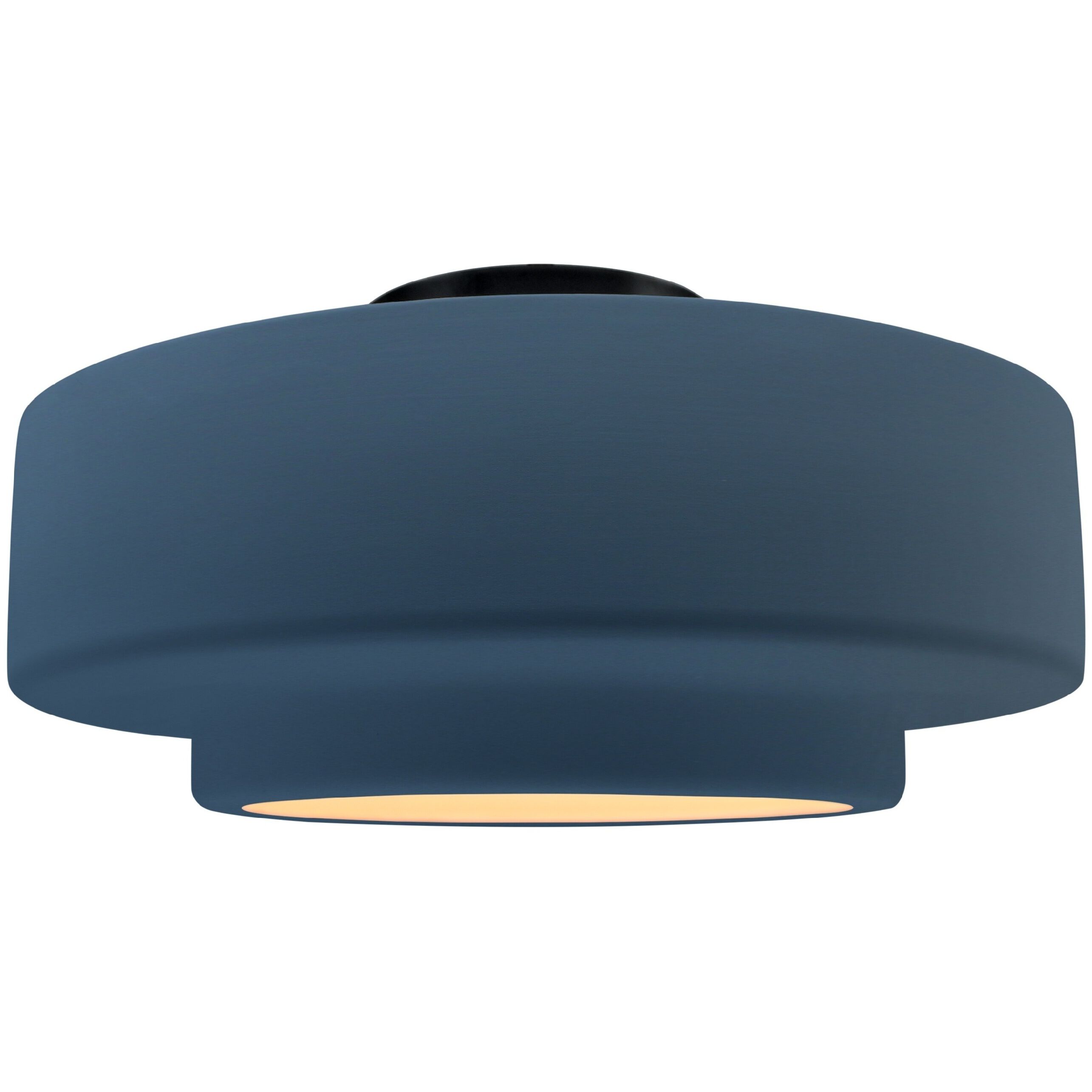 Radiance Collection - Tier LED 14.5 inch Midnight Sky and Matte White and Matte Black Semi-Flush Ceiling Light in Dedicated LED, Midnight Sky/Matte White, 14.5W x 7.25H, Form+Finish+Function